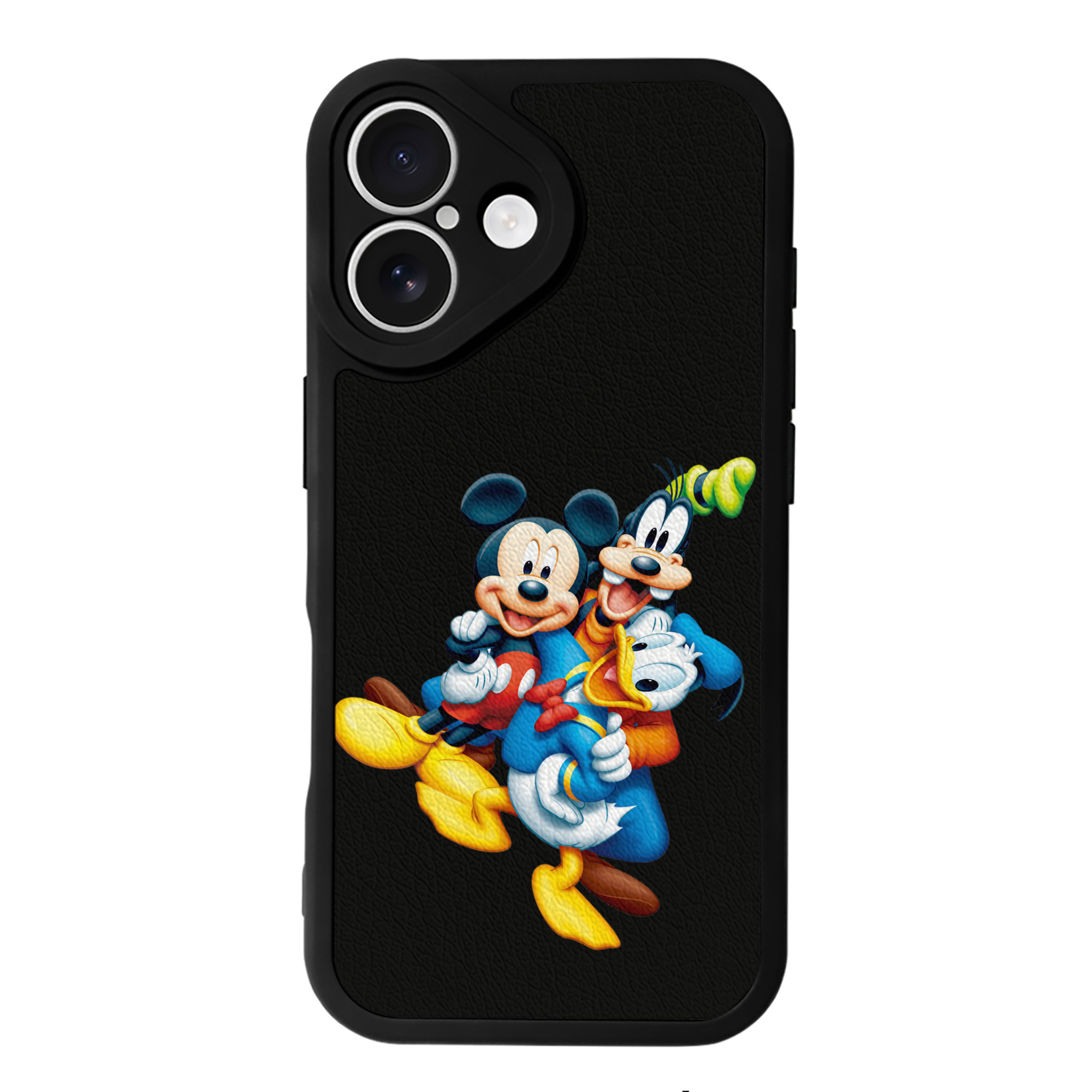 （画像用） ミッキーマウス Mickey Mouse 【iPhone 16シリーズ対応】シリコンスマホケース（レザー調） 材質：シリコン